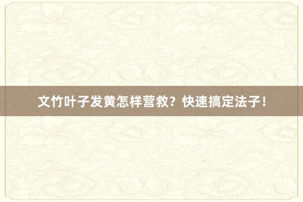 文竹叶子发黄怎样营救？快速搞定法子！